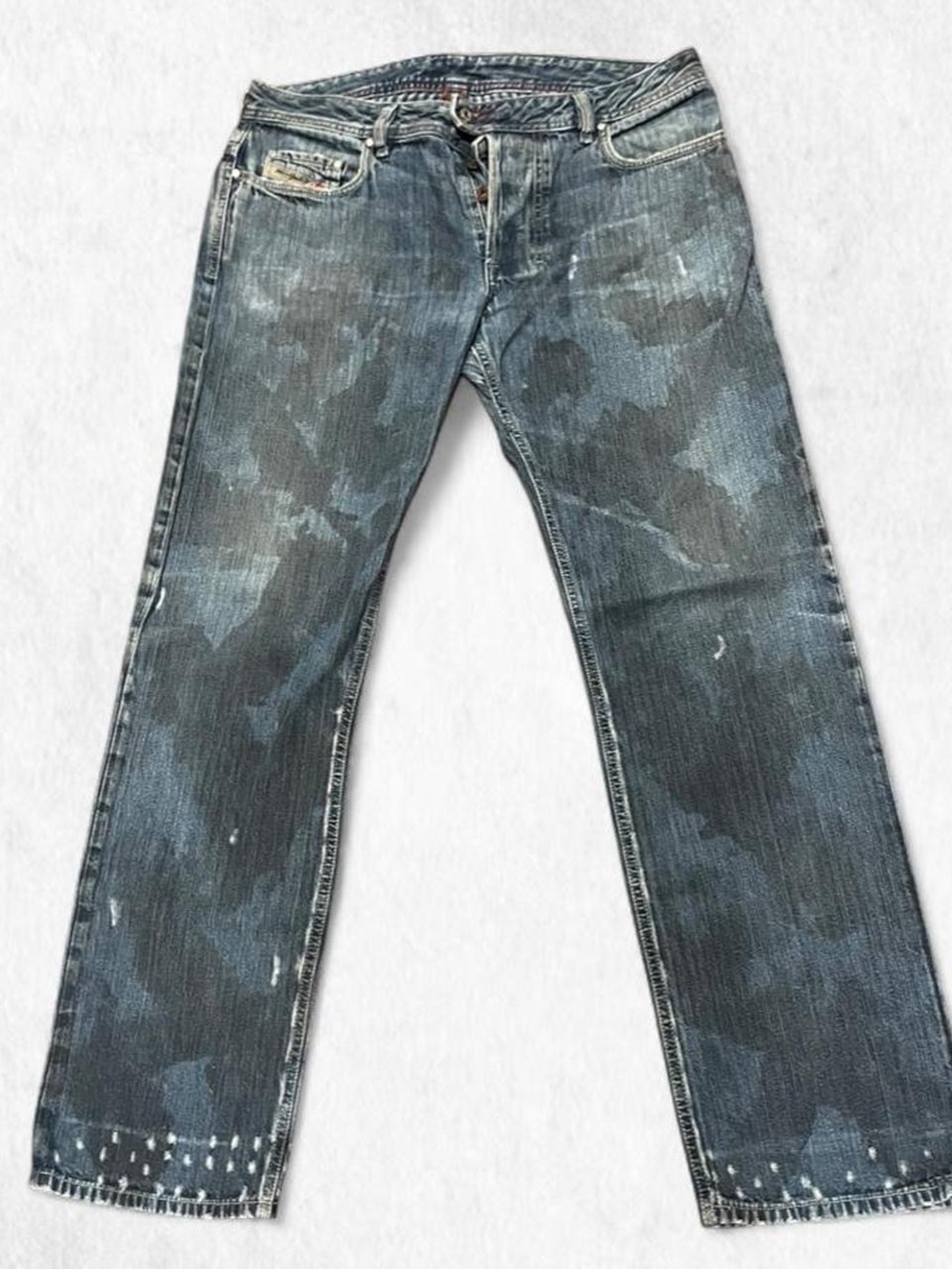 Men's Washed Blue Denim Jeans
